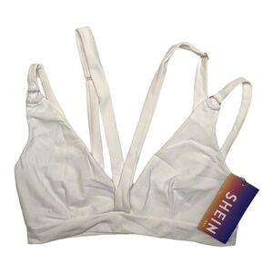 Nwt - SHEIN - White Strappy Bikini Top - Size Small, US 4